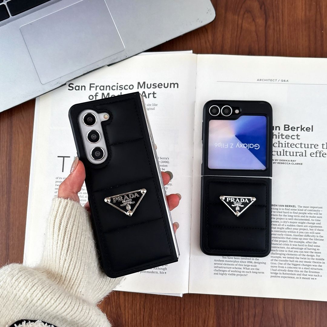 Luxury Padded Flip Case for Samsung Z Flip & Z Fold – Inspired by Designer Aesthetic