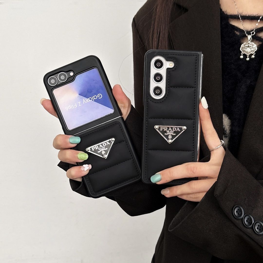 Luxury Padded Flip Case for Samsung Z Flip & Z Fold – Inspired by Designer Aesthetic