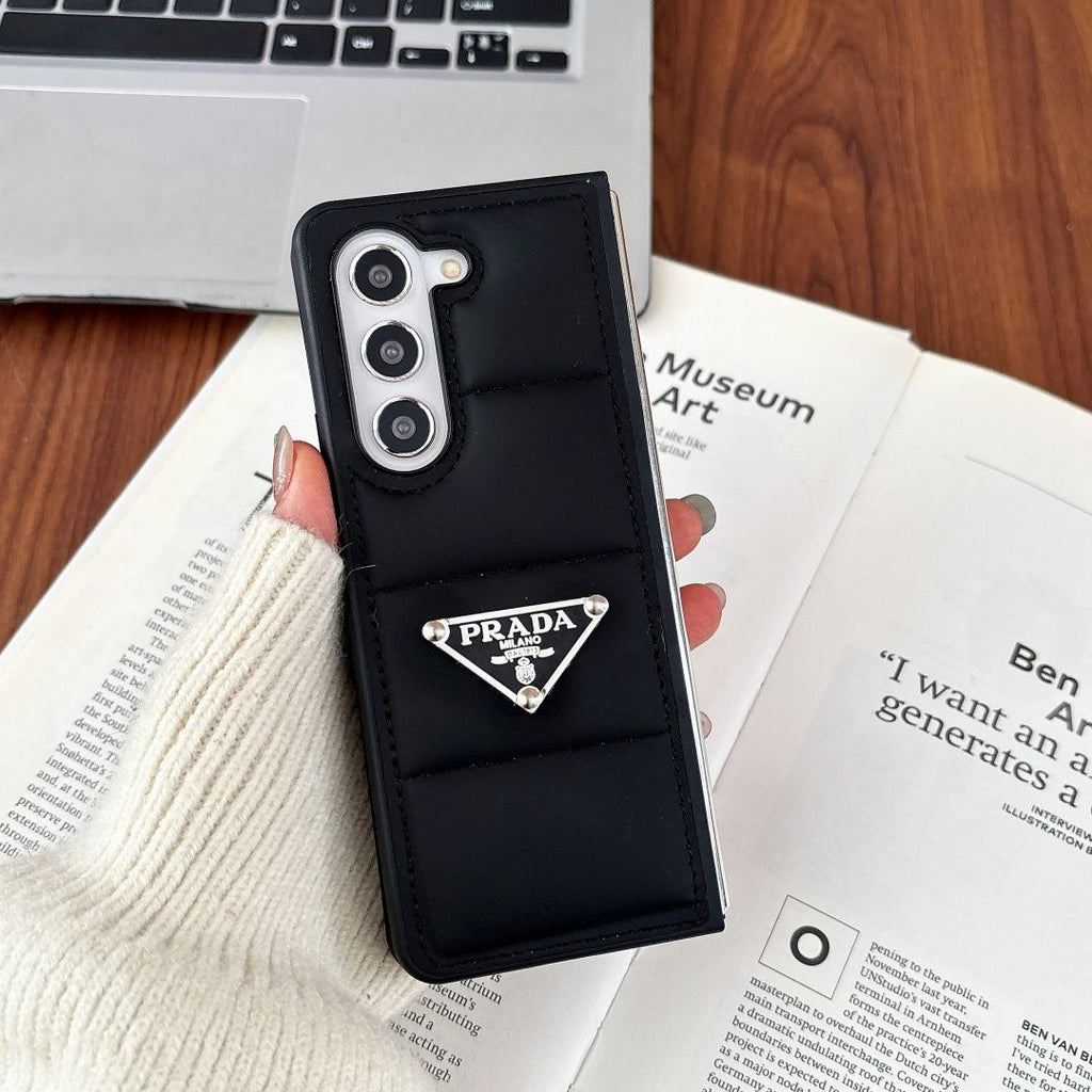 Luxury Padded Flip Case for Samsung Z Flip & Z Fold – Inspired by Designer Aesthetic