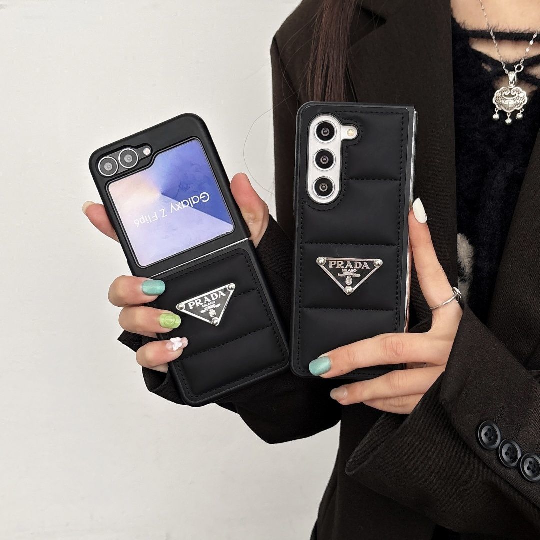 Luxury Padded Flip Case for Samsung Z Flip & Z Fold – Inspired by Designer Aesthetic