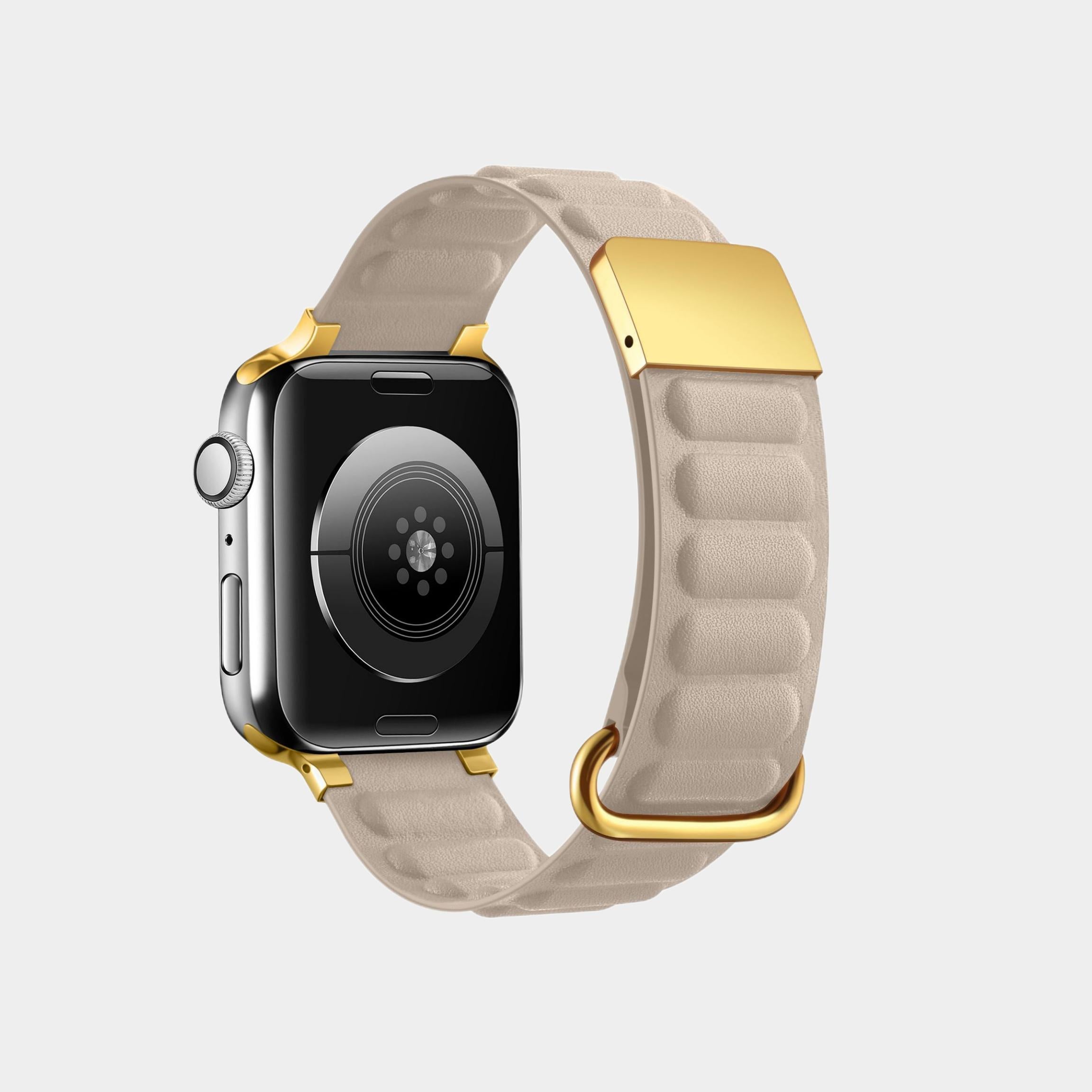 Leather Magnetic Snapback Loop Band For Apple Watch