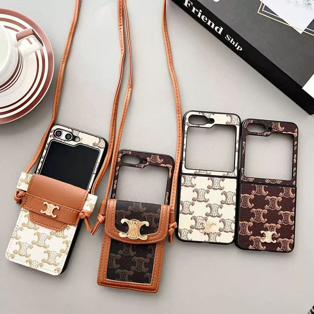 Elegant Galaxy Z Flip Crossbody Wallet Case