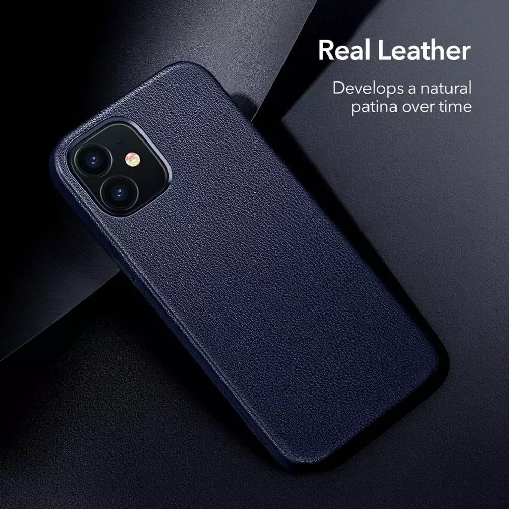 Premium Genuine Case Leather Back Cover for iPhone 12