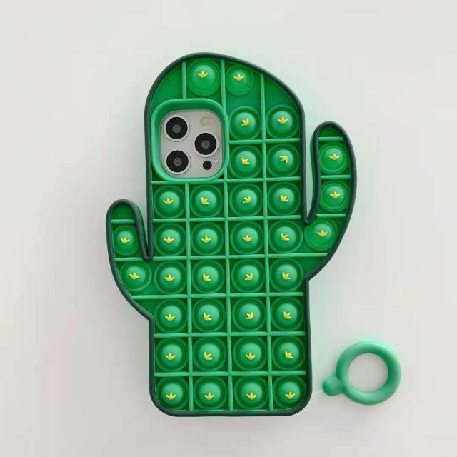 Relive Stress Pop Fidget Toys Push It Bubble Silicone Phone Case For Iphone SE 11 12 Pro Max Soft Cover
